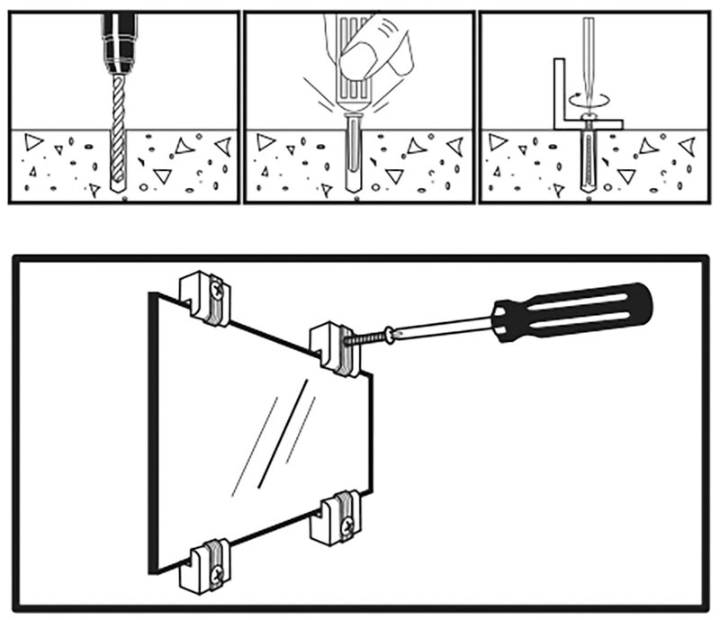 أو أو كيه OOK 534016 حوامل مرايا بلاستيكية قابلة للتعديل 1/4 بوصة 20 رطل، 4 عبوات - Image 4
